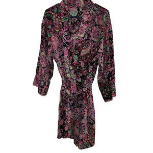 CRUZ NATORI Women's Black & Purple Floral Night Robe, One Size